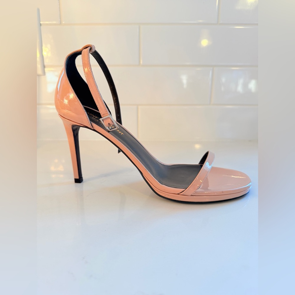 Saint Laurent Blush / Nude Strappy Heels - Women - Picture 5 of 14